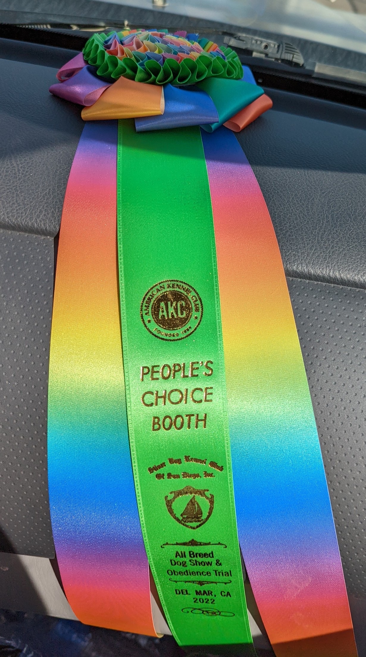 AKC People's choice booth award ribbon